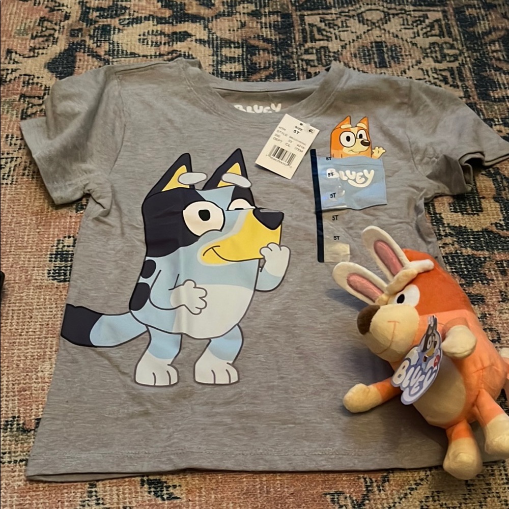 Bluey tshirt & stuffy